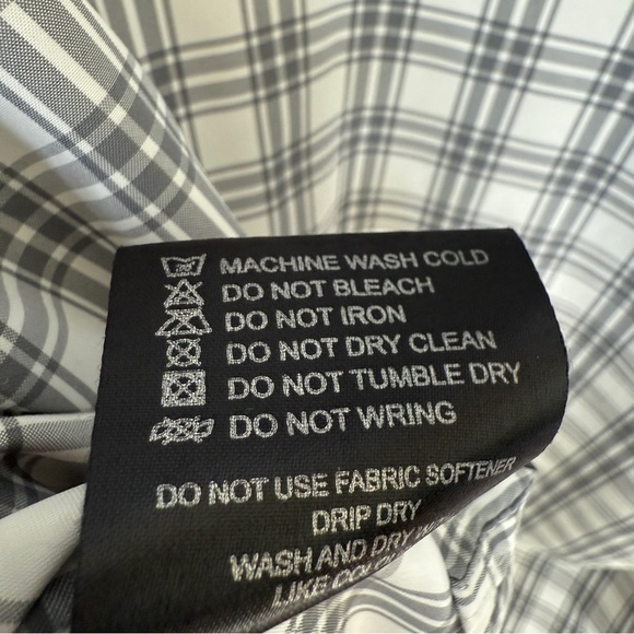 K-WAY Tech Men's Gray Plaid Long Sleeve Button-Up Shirt Size L Casual Collared - Picture 12 of 12